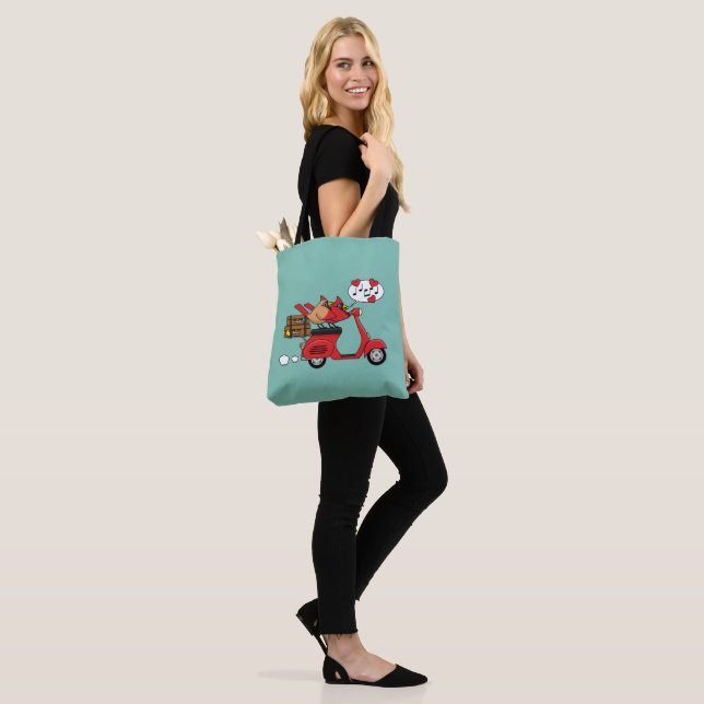 Tote Bag Les amoureux du Cardinal Rouge sur Scooter (Sur le modèle)