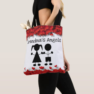 Tote Bag Les Anges de grand-mère Enfants Silhouette