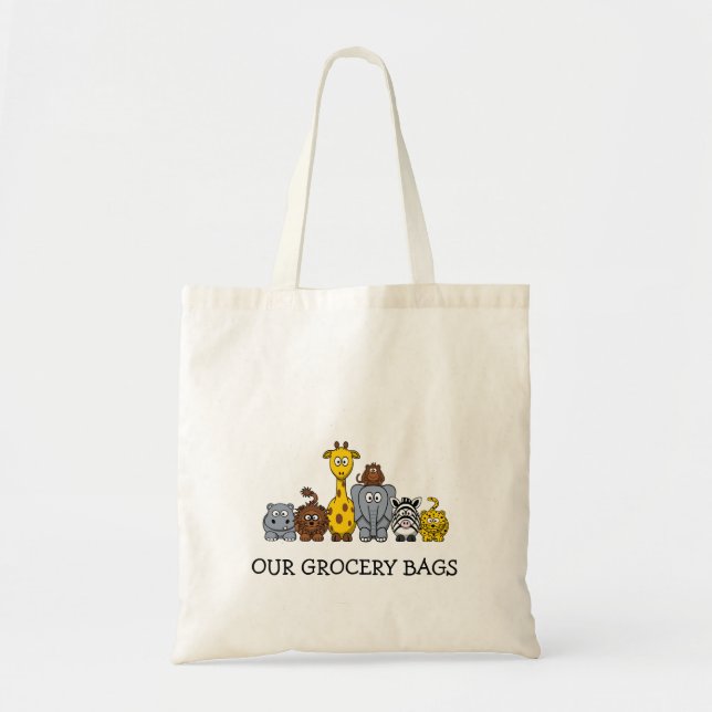 TOTE BAG LES ANIMAUX MIGNONS DE JUNGLE AJOUTENT VOTRE TEXTE (Devant)