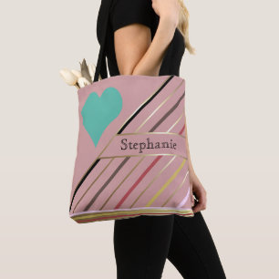 Tote Bag Les années 70 Retro Inspirés Rose Et Or
