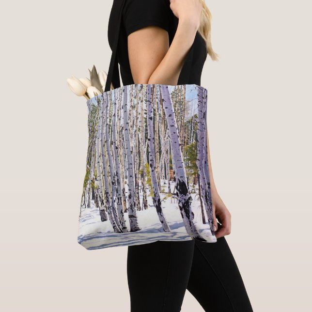 Tote Bag Les arbres d'Aspen dans la forêt (De près)