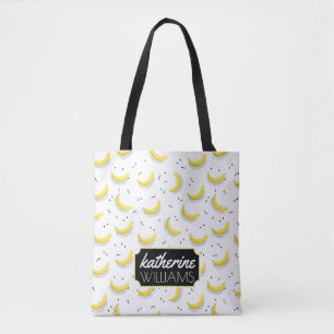 Tote Bag Les bananes géométriques ajoutent votre nom
