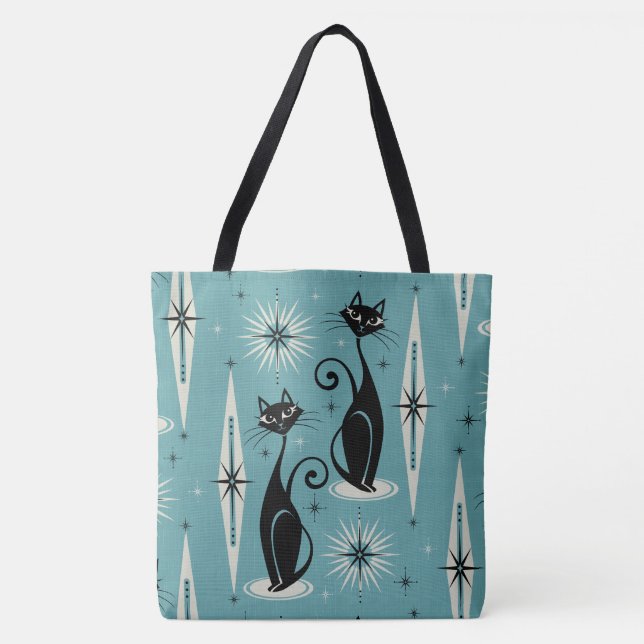 Tote Bag Les chats atomiques rétro-américains du milieu du  (Devant)