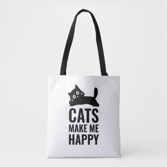 Tote Bag Les chats me rendent heureux (Devant)