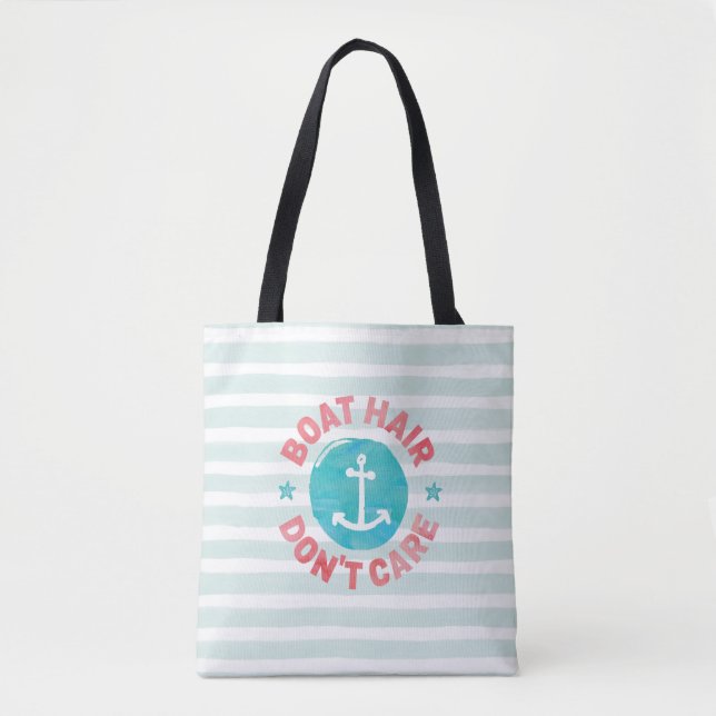 Tote Bag "Les cheveux en bateau ne s'en soucient pas" (Devant)