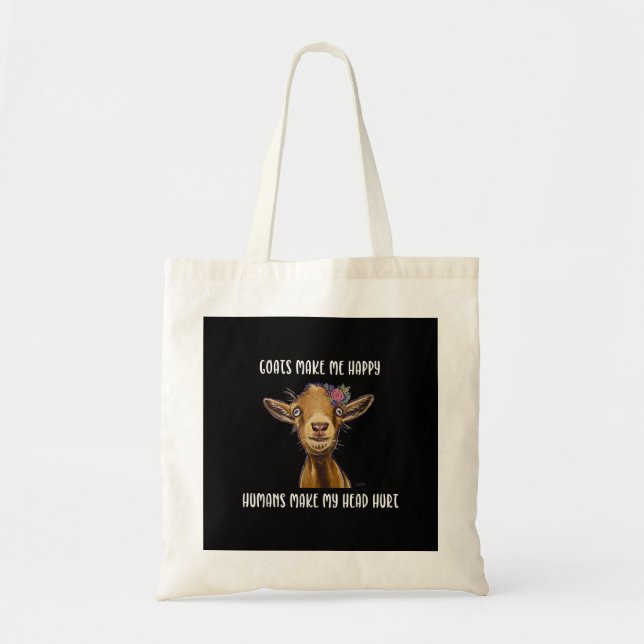 Tote Bag Les chèvres me rendent heureux l'amour des chèvres (Devant)