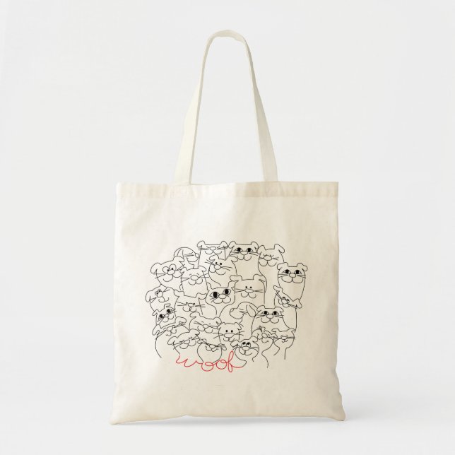 Tote Bag Les Chiens disent Woof (Devant)