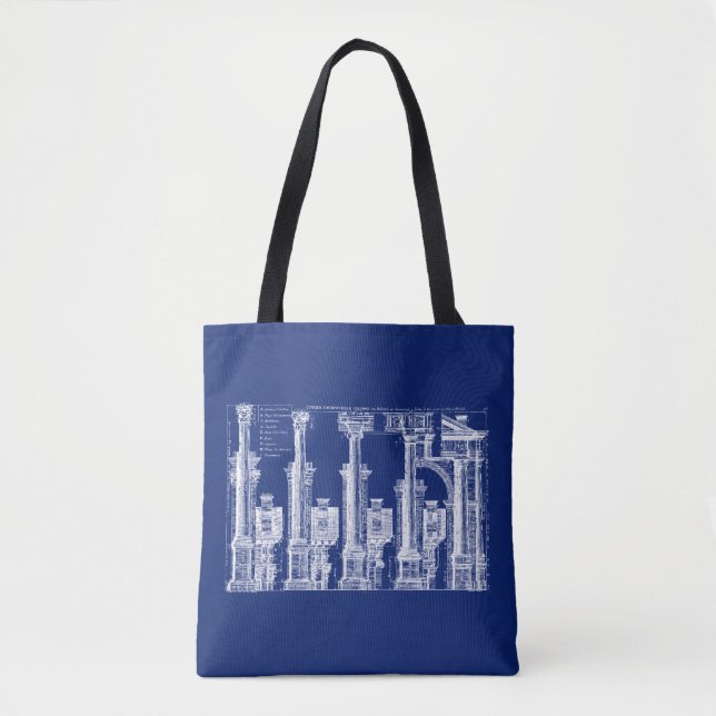 Tote Bag Les cinq classes d'architecture, 1725 (Devant)
