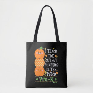 Tote Bag Les Citrouilles À Patch Pré K Enseignant Halloween