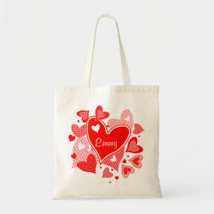 Tote Bag Les coeurs de Valentine nommé