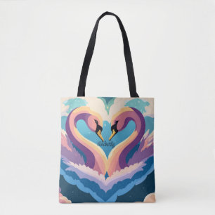 Tote Bag Les cygnes amoureux