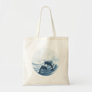 Tote Bag Les dauphins plongeurs dans le surf
