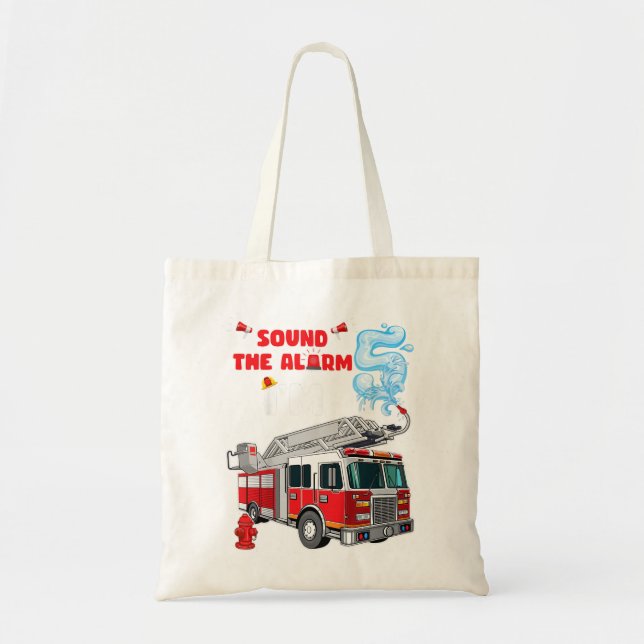 Tote Bag Les enfants résonnent l'alarme J'ai 5 ans ! Camion (Devant)