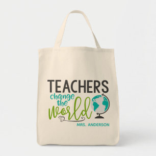 Tote Bag Les Enseignants Changent Le Nom Personnalisé De L'