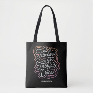 Tote Bag Les Enseignants Modernes Chic Rose Font Faire Les