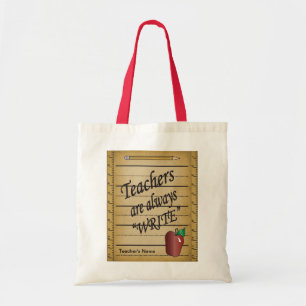 Tote Bag Les enseignants sont toujours en écriture Nom DO-