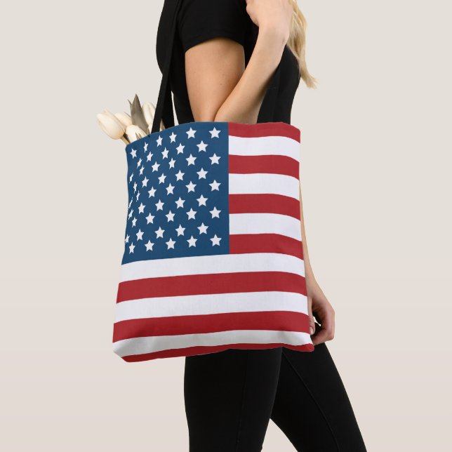 Tote Bag Les Etats-Unis patriotiques et drapeaux (De près)