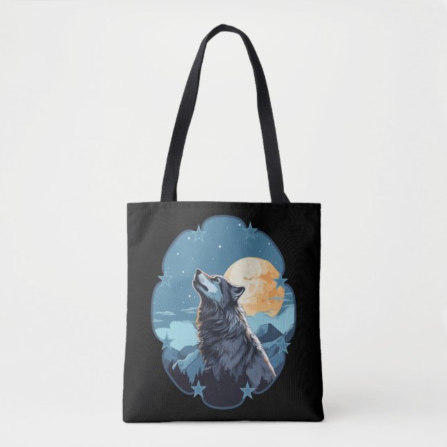 Tote Bag Les étoiles de Wolf Moon (Devant)