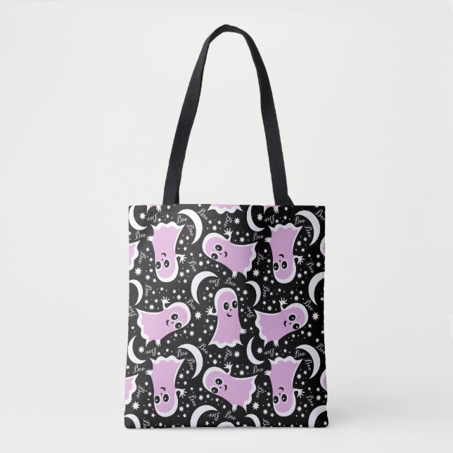 Tote Bag Les Fantômes roses amis vont Boo Trick ou Treat (Devant)