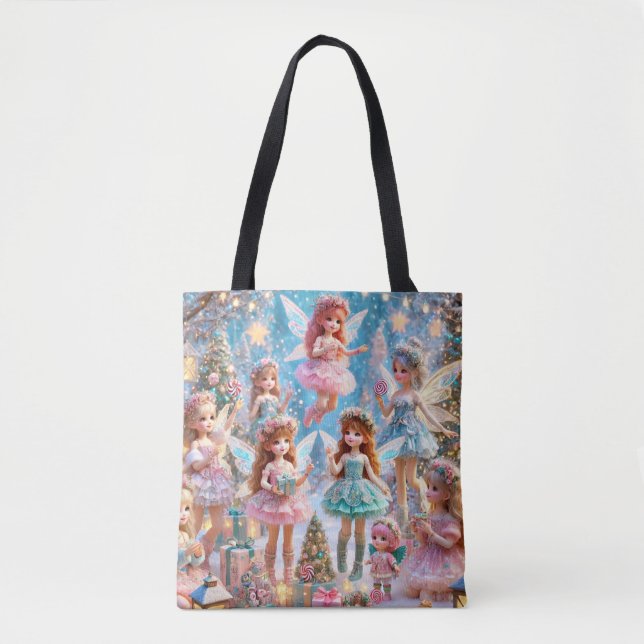 Tote Bag Les fées de Noël se rassemblent (Devant)