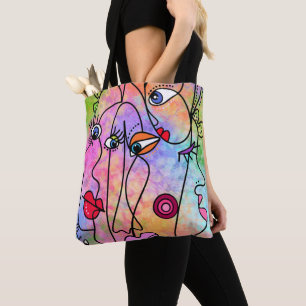 Tote Bag Les Femmes Abstraites affrontent les humeurs - Des