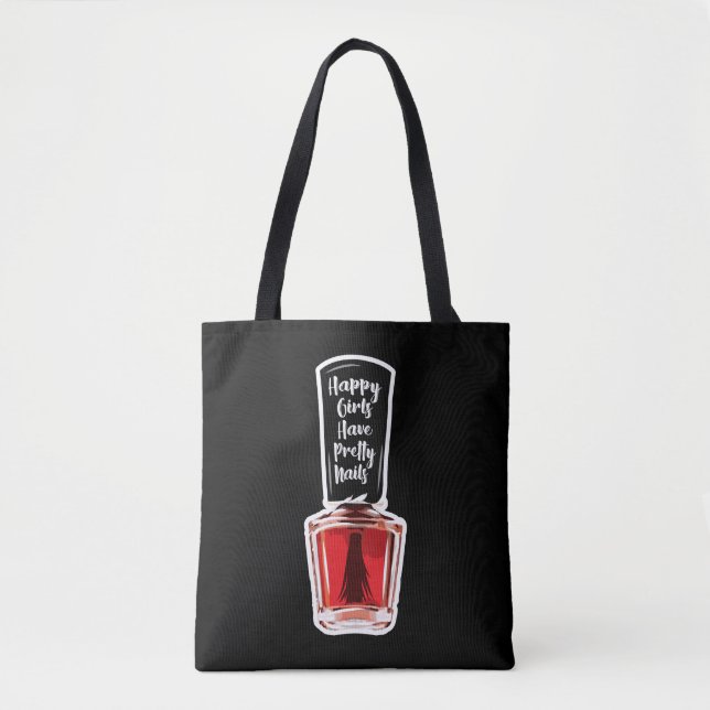Tote Bag Les Filles Heureuses Ont De Jolies Nails Clou Aima (Devant)