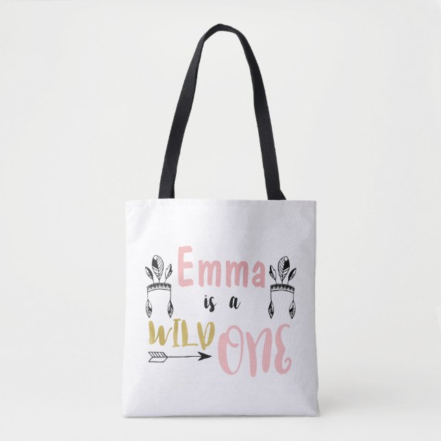 Tote Bag Les filles ont personnalisé l'un bébé sauvage (Devant)