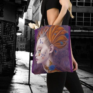 Tote Bag Les Filles Whimsical Face Nymph Fairy Sorcière Mag