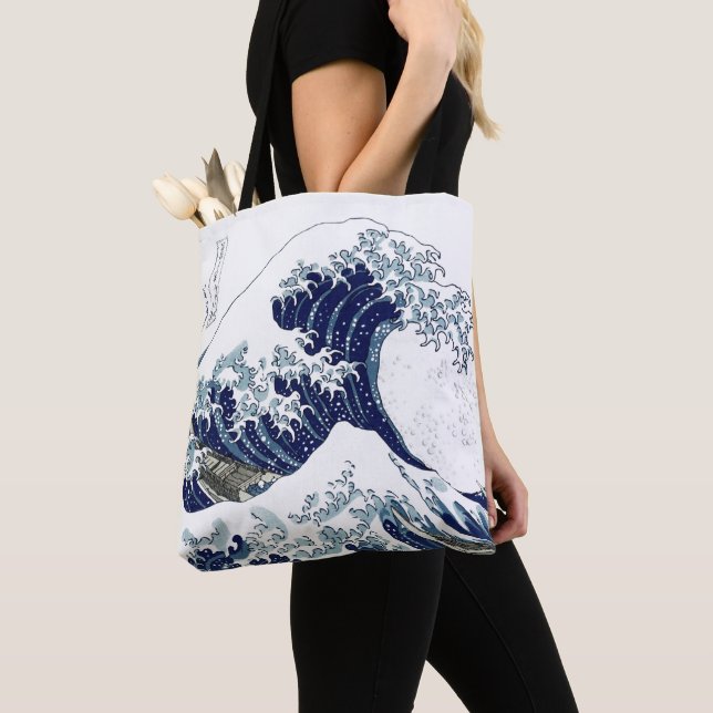 Tote Bag Les grandes vagues d'Hokusai à Kanagawa (De près)