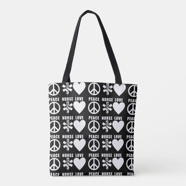 Tote Bag Les infirmières adorent la paix      (Dos)