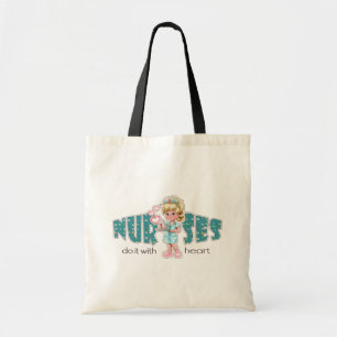 Tote Bag Les infirmières le font avec le coeur
