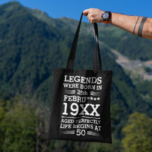 Tote Bag Les légendes personnalisées sont nées à la date Mo