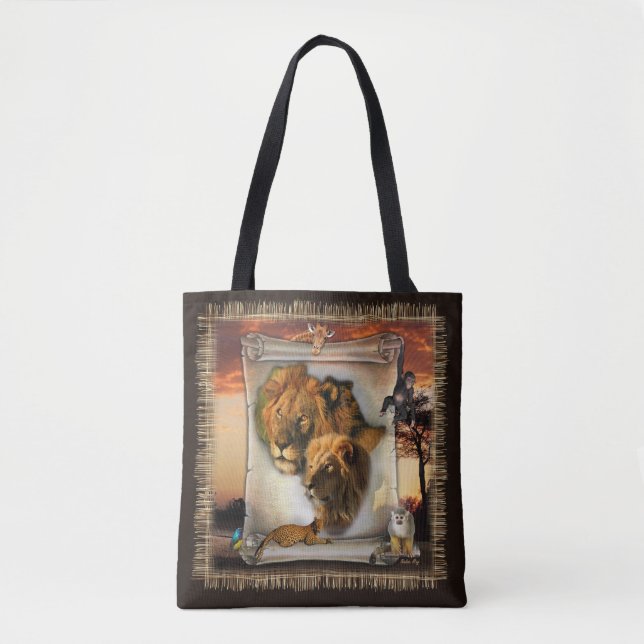 Tote Bag Les lions sauvages d'Afrique (Devant)