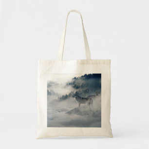 Tote Bag Les loups dans un paysage hivernal