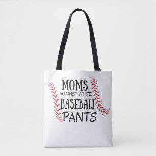 Tote Bag Les mamans contre les pantalons de baseball blanc