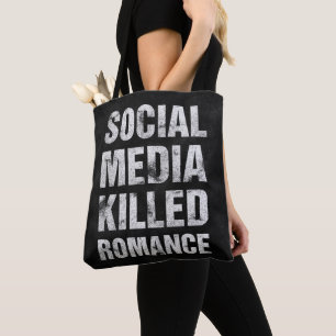 Tote Bag Les médias sociaux ont tué la romance