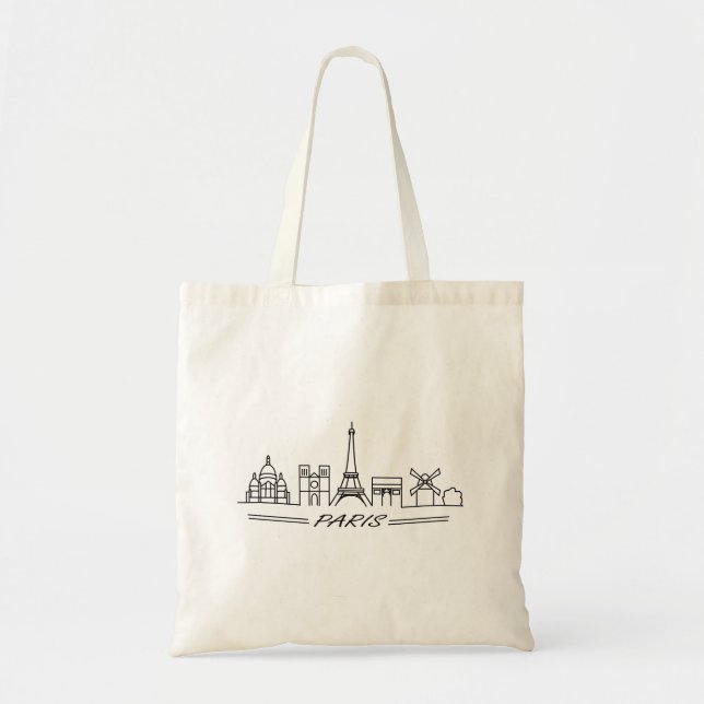 Tote Bag Les meilleurs sites de Paris (Devant)