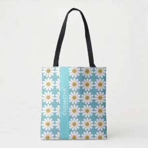 Tote Bag Les motifs floraux de marguerites blanches