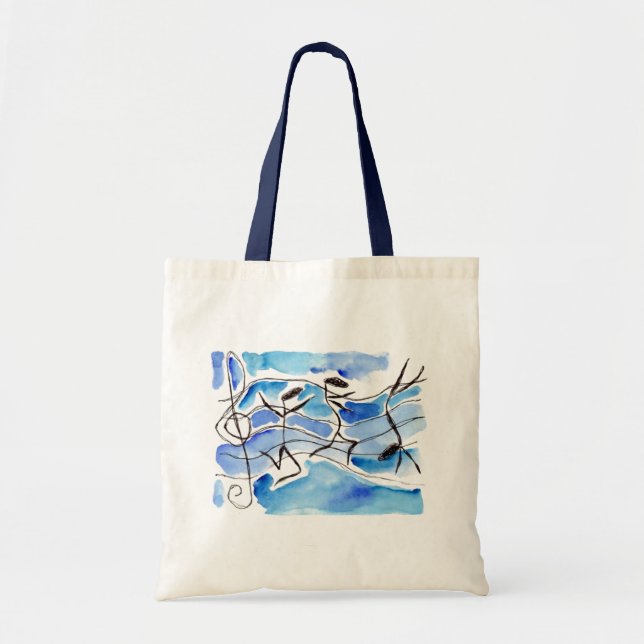 Tote Bag Les notes musicales viennent en musique de la vie (Devant)