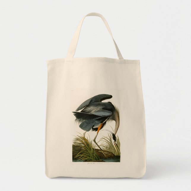 Tote Bag Les oiseaux de John Audubon de héron de grand bleu (Devant)