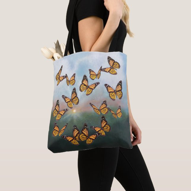 Tote Bag Les Papillons Monarques À L'Aube Du Design (De près)