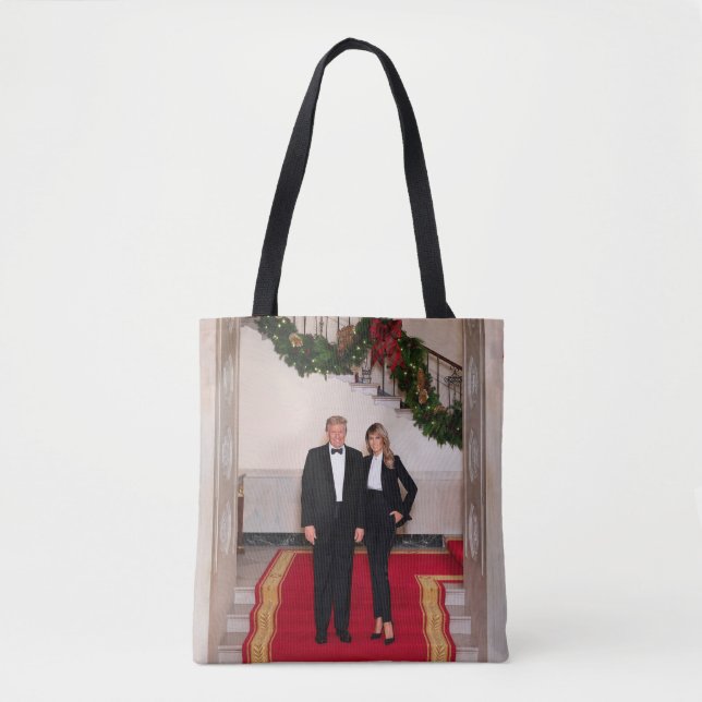 Tote Bag Les pas de Noël Président Donald Trump & Melania (Devant)
