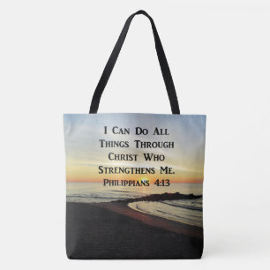 TOTE BAG LES PHILIPPIENS QUI S'ATTAQUENT 4:13 SCRIPTURE VER
