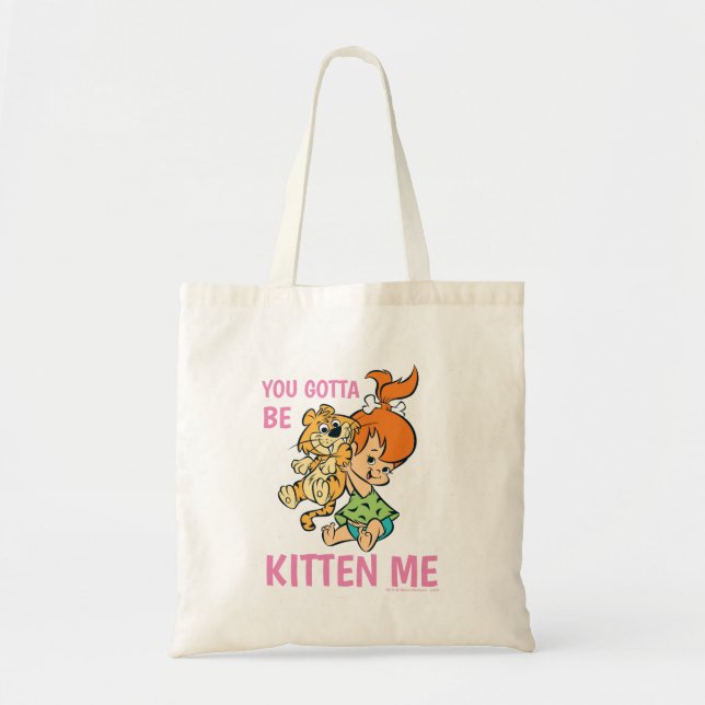 Tote Bag Les Pierrafeu | Galets et son tigre (Devant)