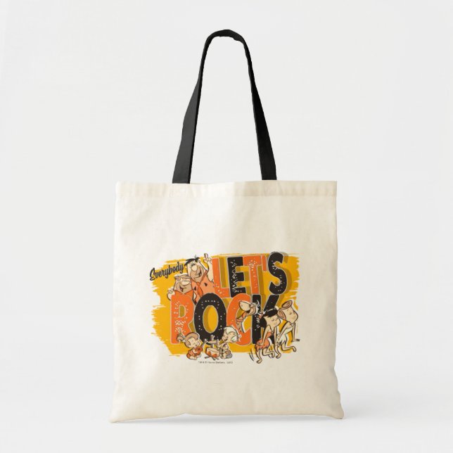 Tote Bag Les Pierrafeu | Tout le monde Rock (Devant)