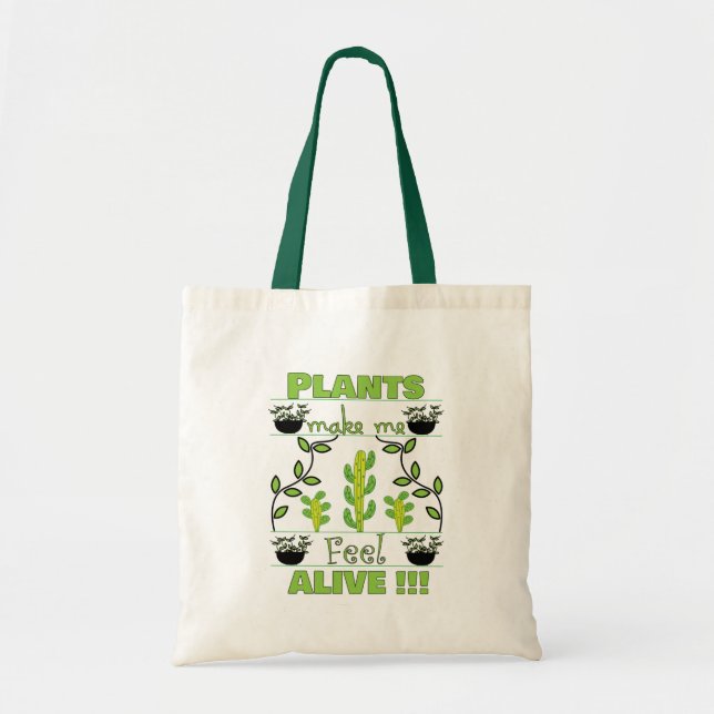 Tote Bag Les plantes Me Font Me Sentir Vivant (Devant)