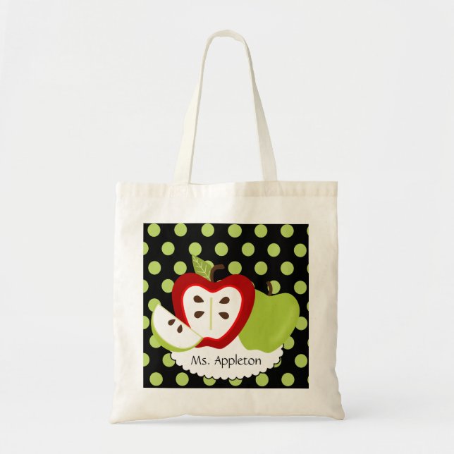Tote Bag Les points d'Apple ont personnalisé le professeur (Devant)