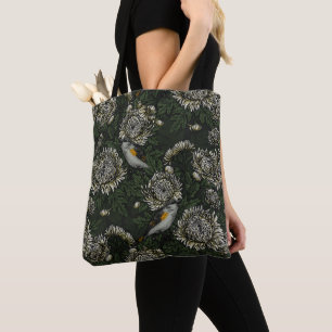 Tote Bag Les redémarrages dans les chrysanthèmes en vert et