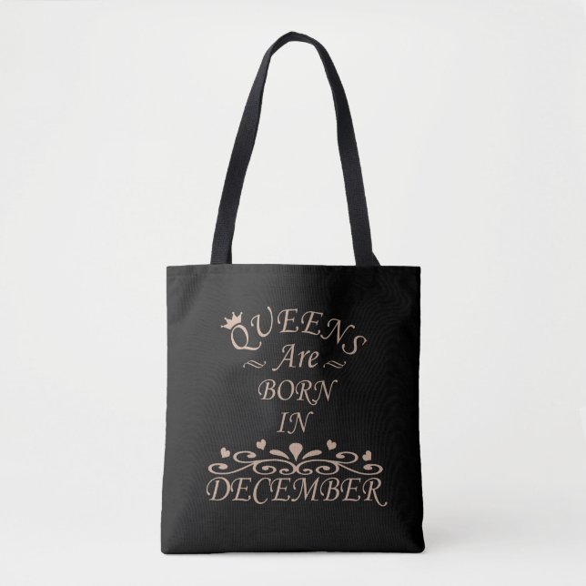 Tote Bag Les reines naissent en décembre (Devant)