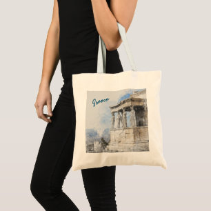 Tote Bag Les ruines des sites antiques aquarelles à Athènes